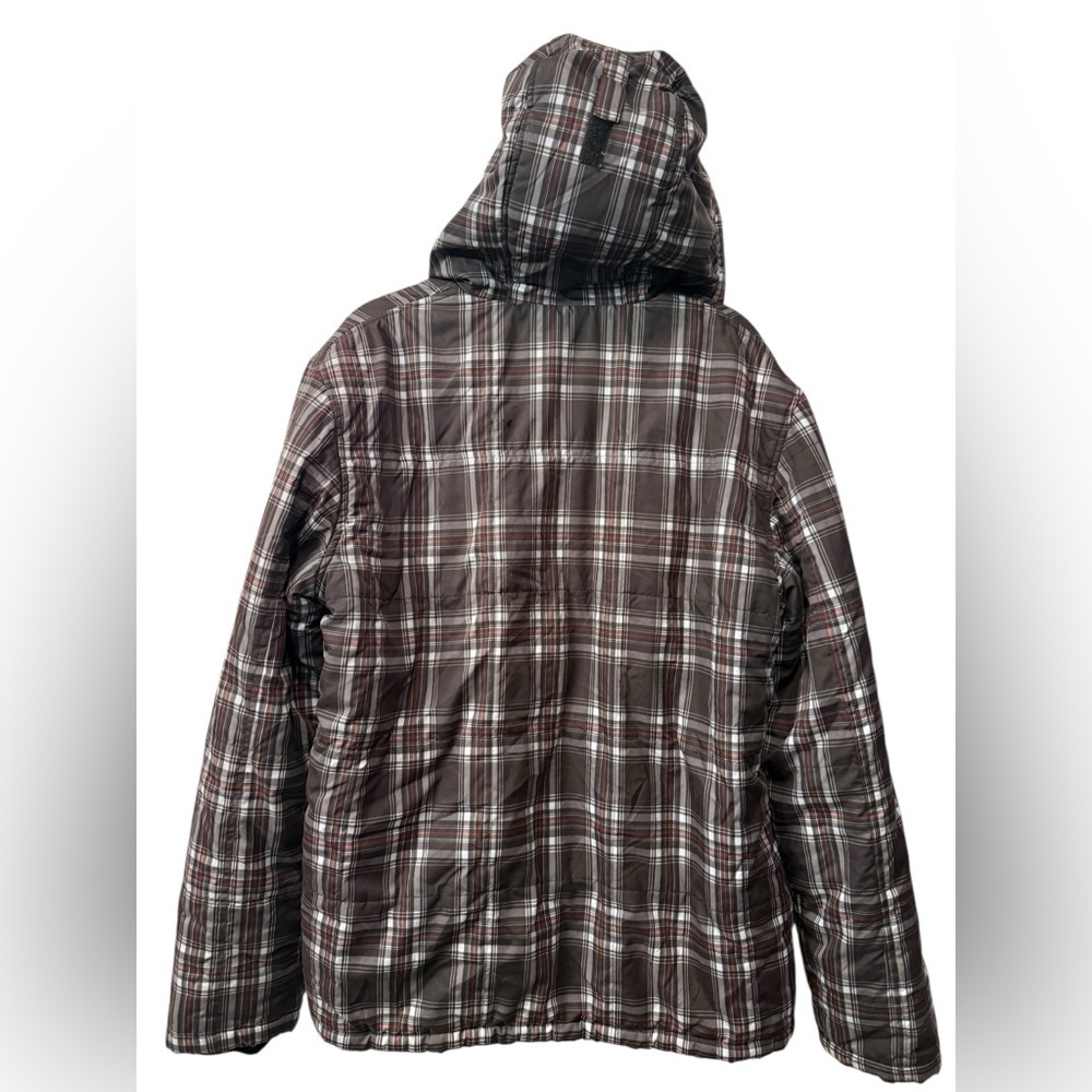 Men’s Billabong winter plaid puffer jacket with hood EUC Size Medium - Picture 9 of 13